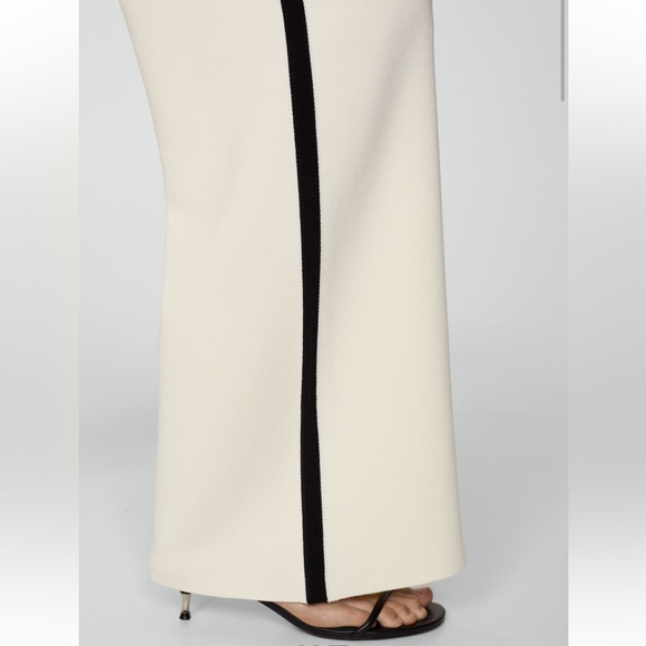 Mango Striped Knitted Cream Trousers, new with tags - Picture 6 of 8